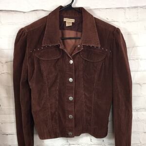 At Last & Company Girl's Lightweight Brown Corduroy Jacket Size Large Cotton‎